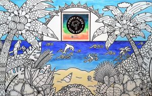 Mandala mural created by artist Rebecca Leah Designs