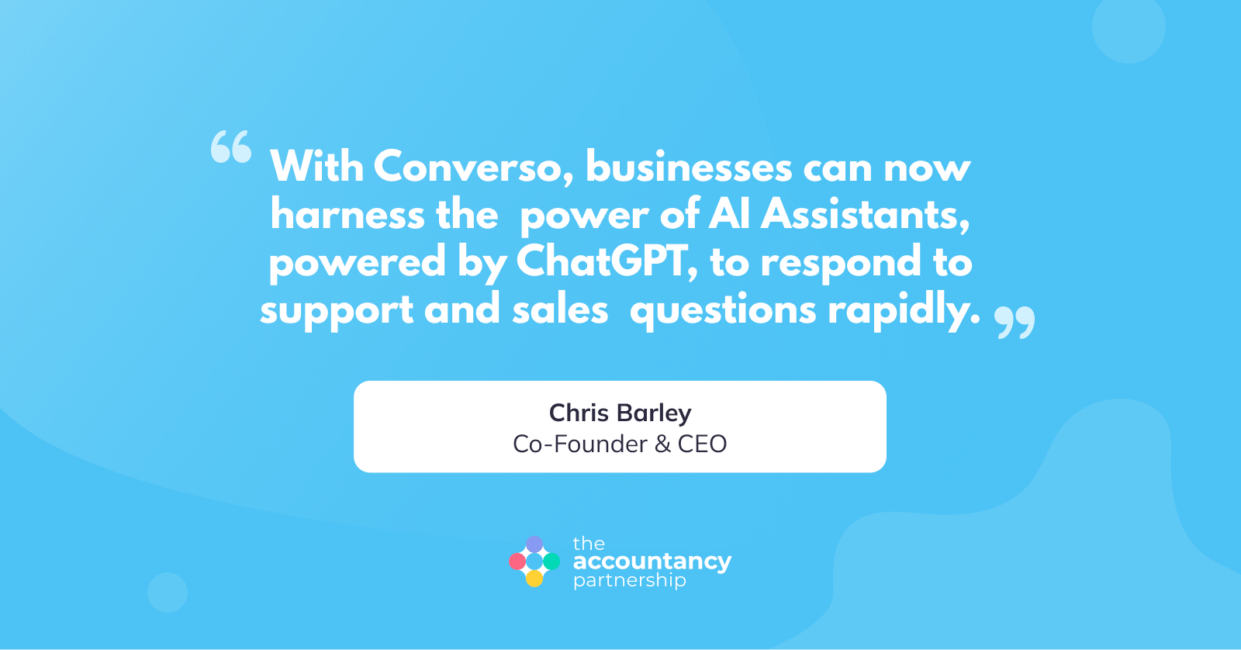 January 2024 Client of the Month: Converso 1 With Converso, businesses can now harness the power of AI Assistants, powered by ChatGPT, to respond to support and sales questions rapidly.